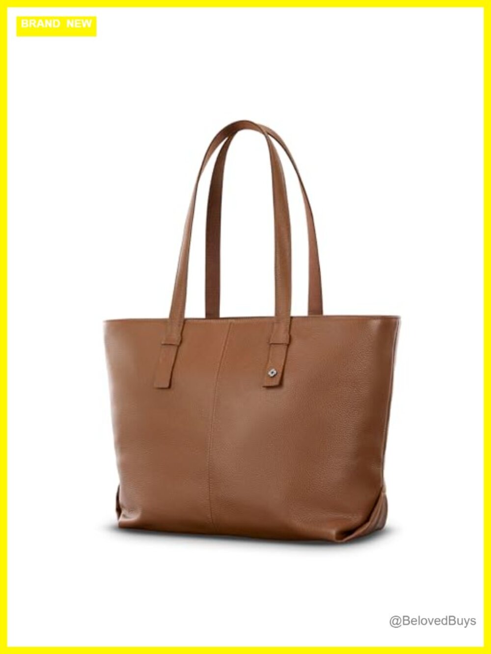 Leather Laptop Tote Bag Padded Sleeve Work Travel Shoulder Bag